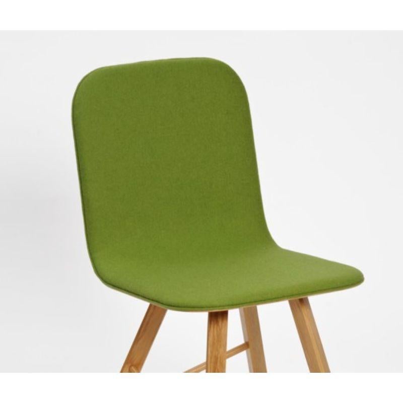 Italian Tria Simple Chair Upholstered, Acid Green, Natural Oak Legs by Colé Italia For Sale
