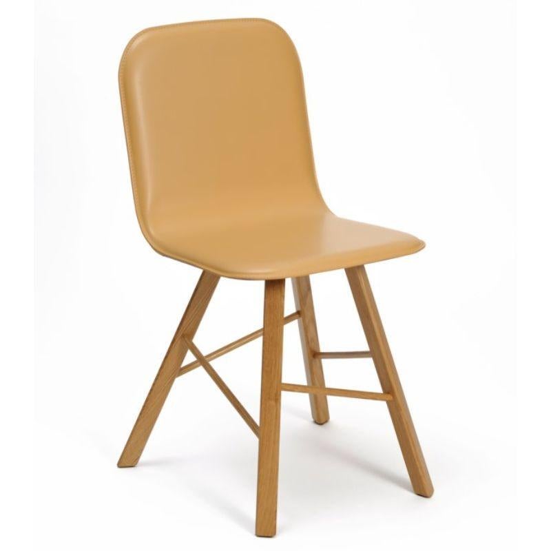 Contemporary Tria Simple Chair Upholstered, Acid Green, Natural Oak Legs by Colé Italia For Sale