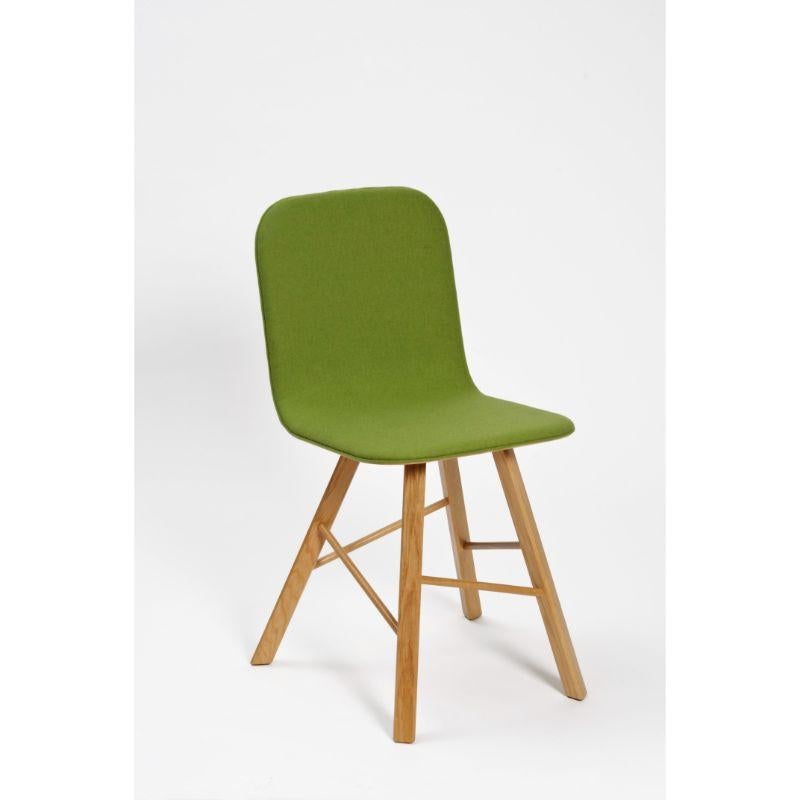Tria Einfacher Stuhl, gepolstert, schwarzes Leder und Eichenbeine von Colé Italia im Angebot 4