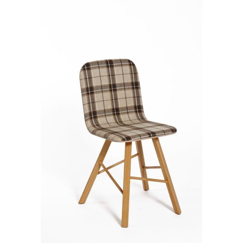 Tria Einfacher Stuhl, gepolstert, schwarzes Leder und Eichenbeine von Colé Italia im Angebot 2