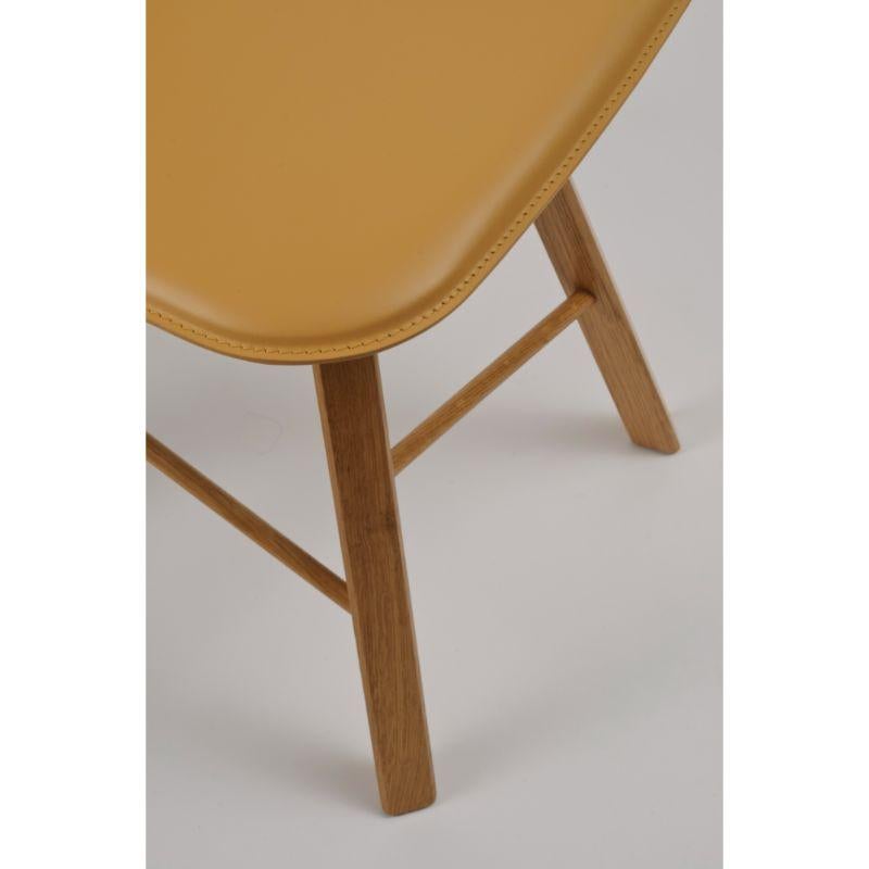 Other Tria Simple Chair Upholstered, Natural Leather and Oak Legs by Colé Italia For Sale