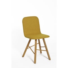 Tria Simple Chair Upholstered, Yellow, Natural Oak Legs by Colé Italia