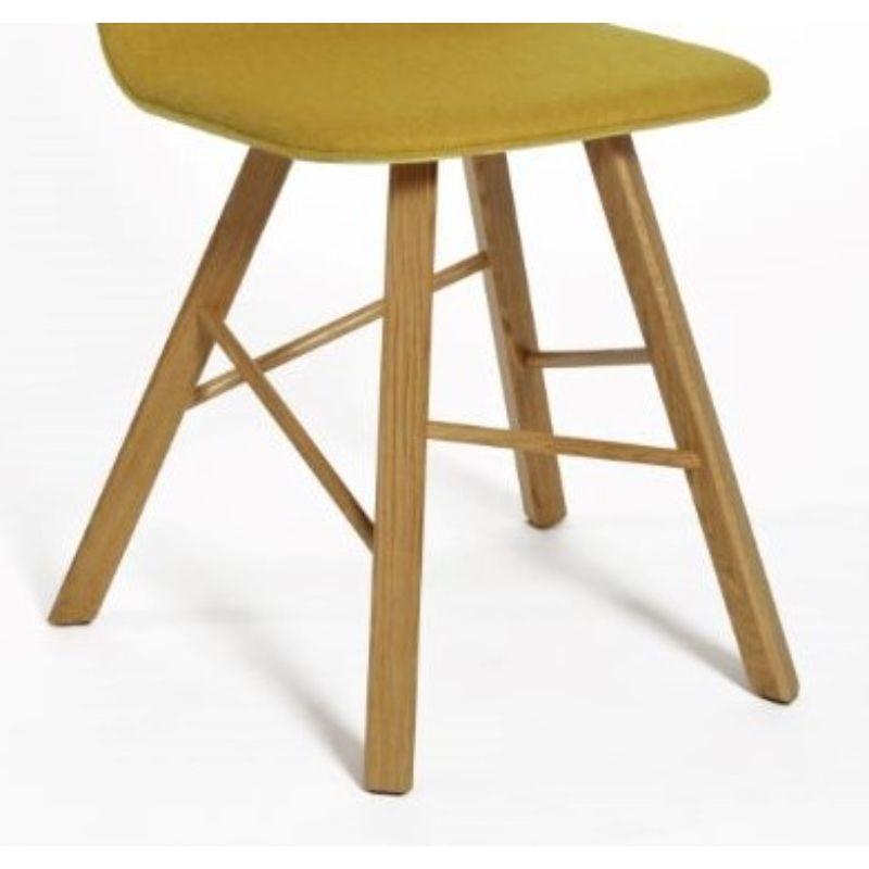 Tria Einfacher Stuhl, gepolstert, gelb, Beine aus Eiche natur von Colé Italia (Moderne) im Angebot