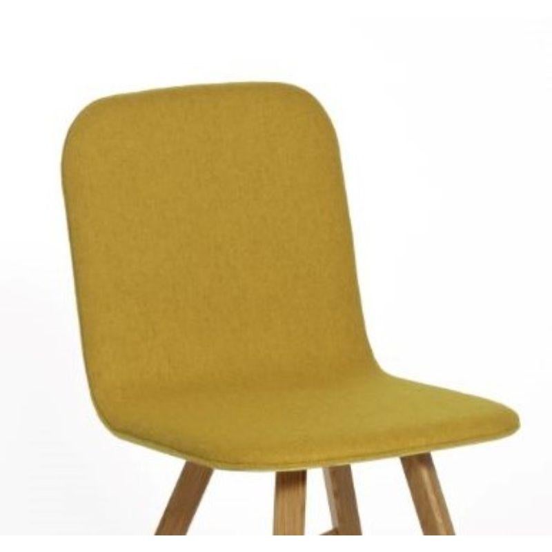 Italian Tria Simple Chair Upholstered, Yellow, Natural Oak Legs by Colé Italia For Sale
