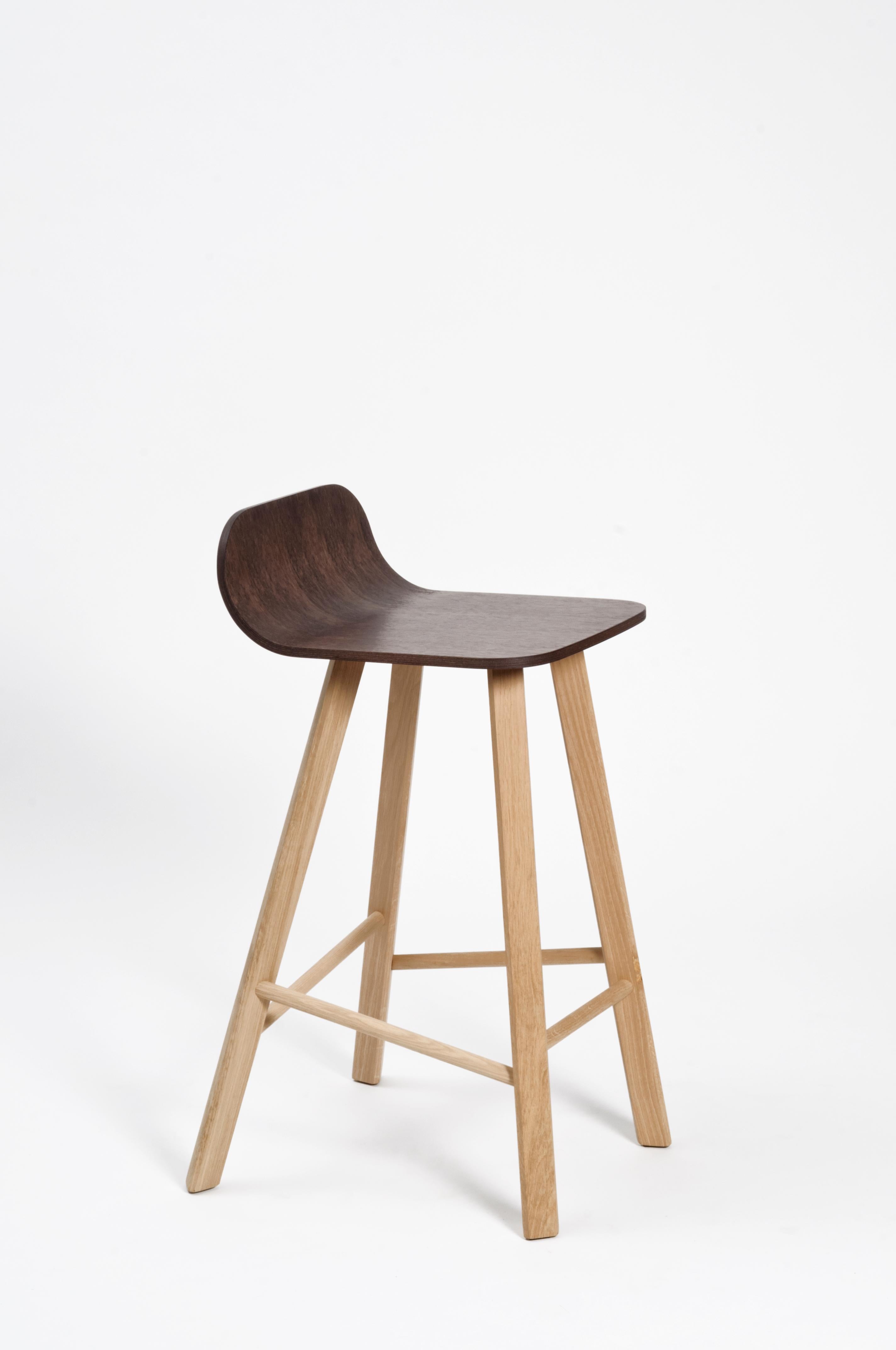 Tria Stool HB Leather by Colé, Minimalist Design Icon Inspired to Graphic Art For Sale 3