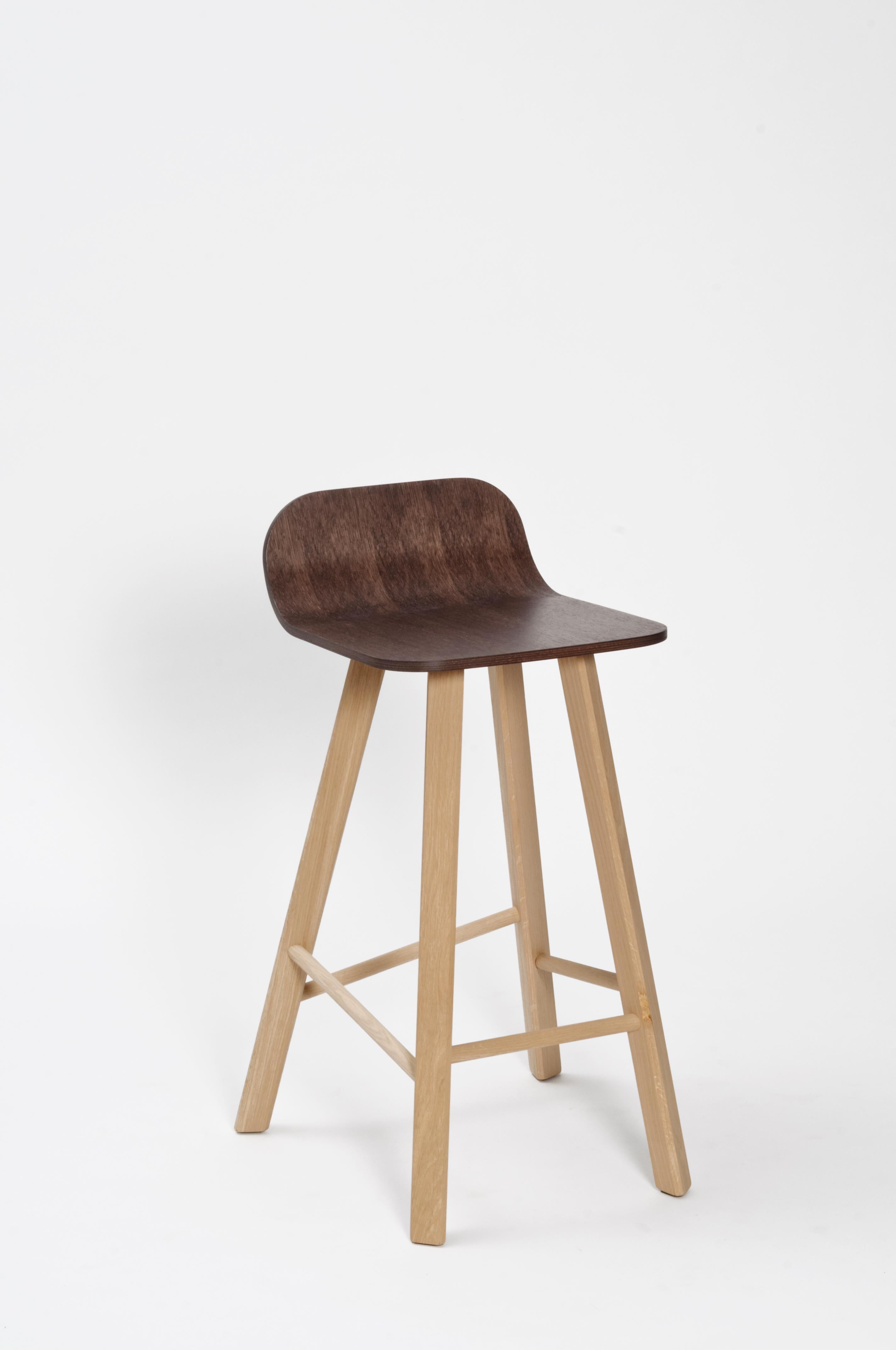 Tria Stool HB Leather by Colé, Minimalist Design Icon Inspired to Graphic Art For Sale 6