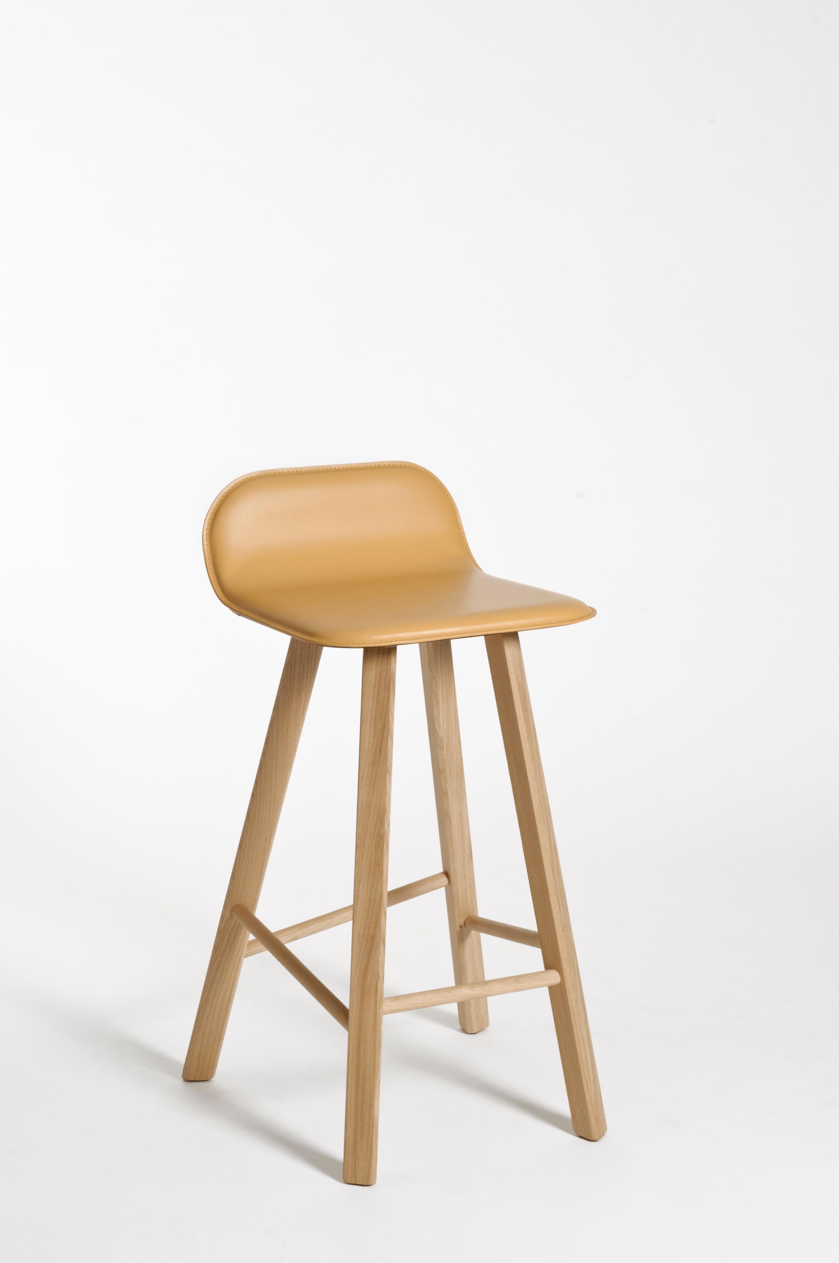 Tria Stool HB Leather by Colé, Minimalist Design Icon Inspired to Graphic Art For Sale 10