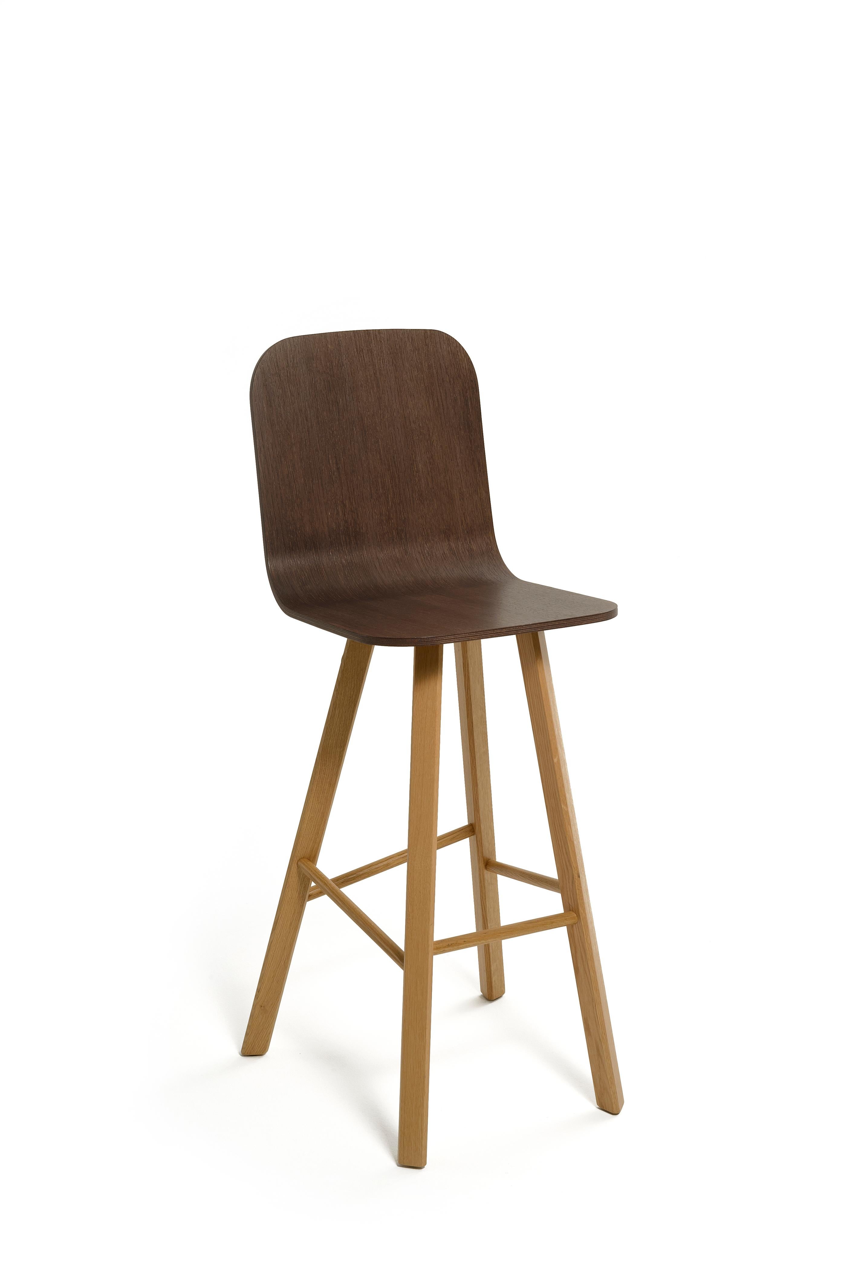Italian Tria Stool HB Leather by Colé, Minimalist Design Icon Inspired to Graphic Art For Sale