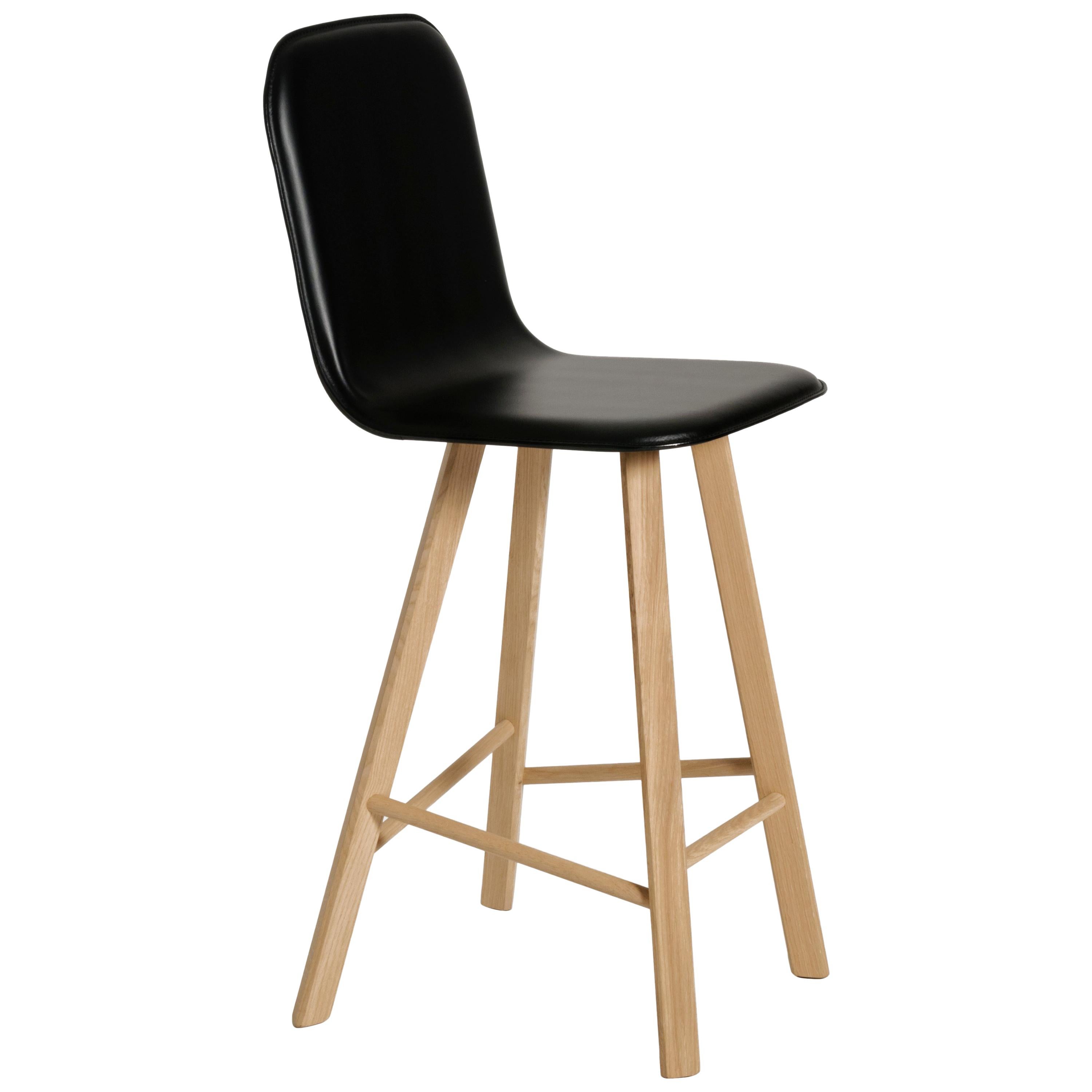 Tria Stool HB Leather by Colé, Minimalist Design Icon Inspired to Graphic Art For Sale
