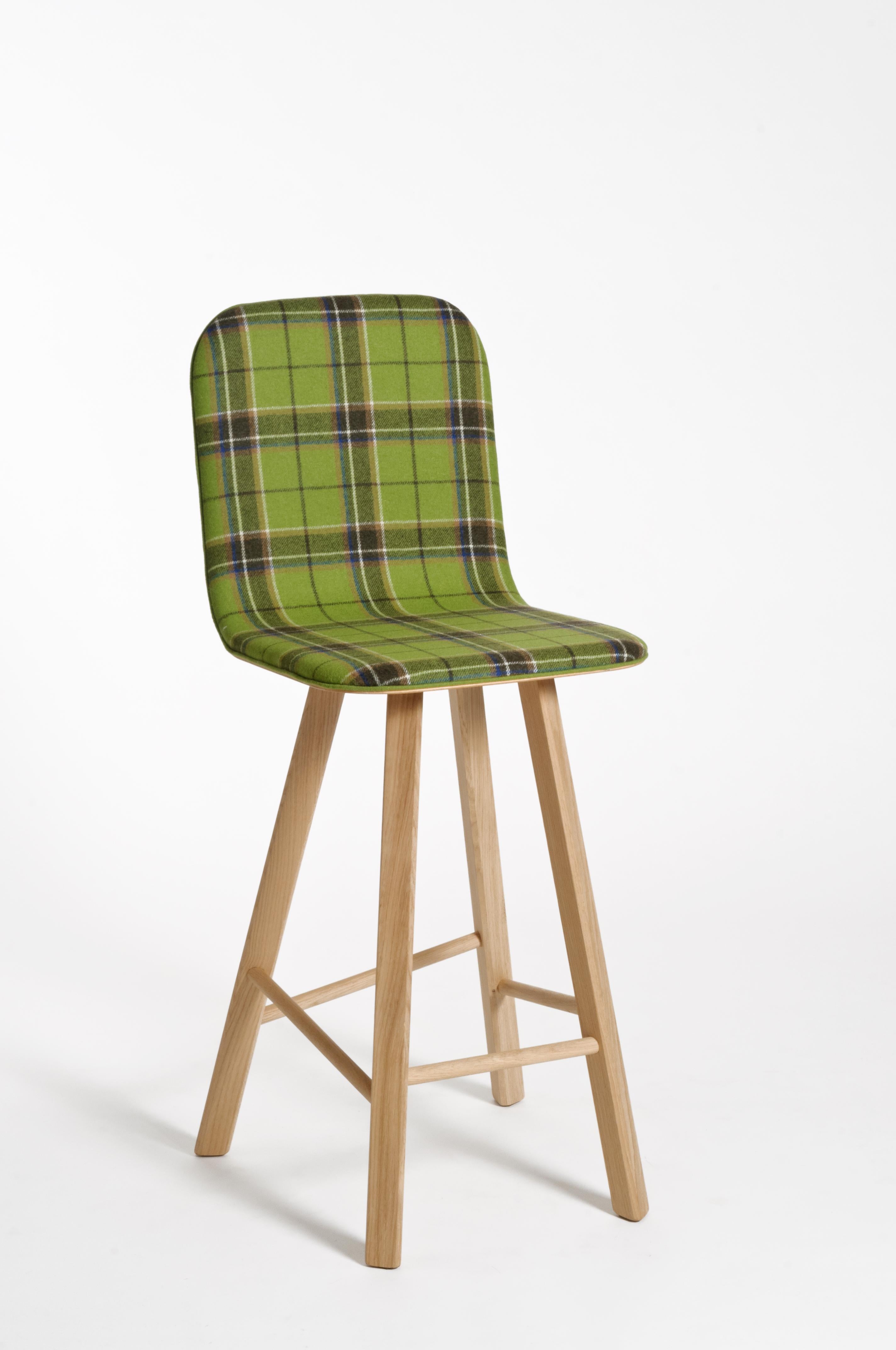 Oak Tria Stool High Back by Colé, Minimalist Design Icon Inspired to Graphic Art For Sale