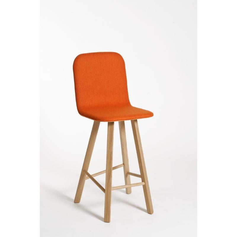 Modern Tria Stool, High Back, Upholstered Wool, Orange by Colé Italia For Sale