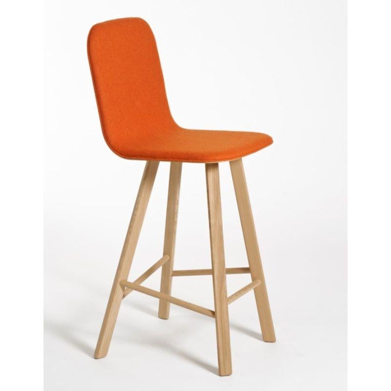 Italian Tria Stool, High Back, Upholstered Wool, Orange by Colé Italia For Sale