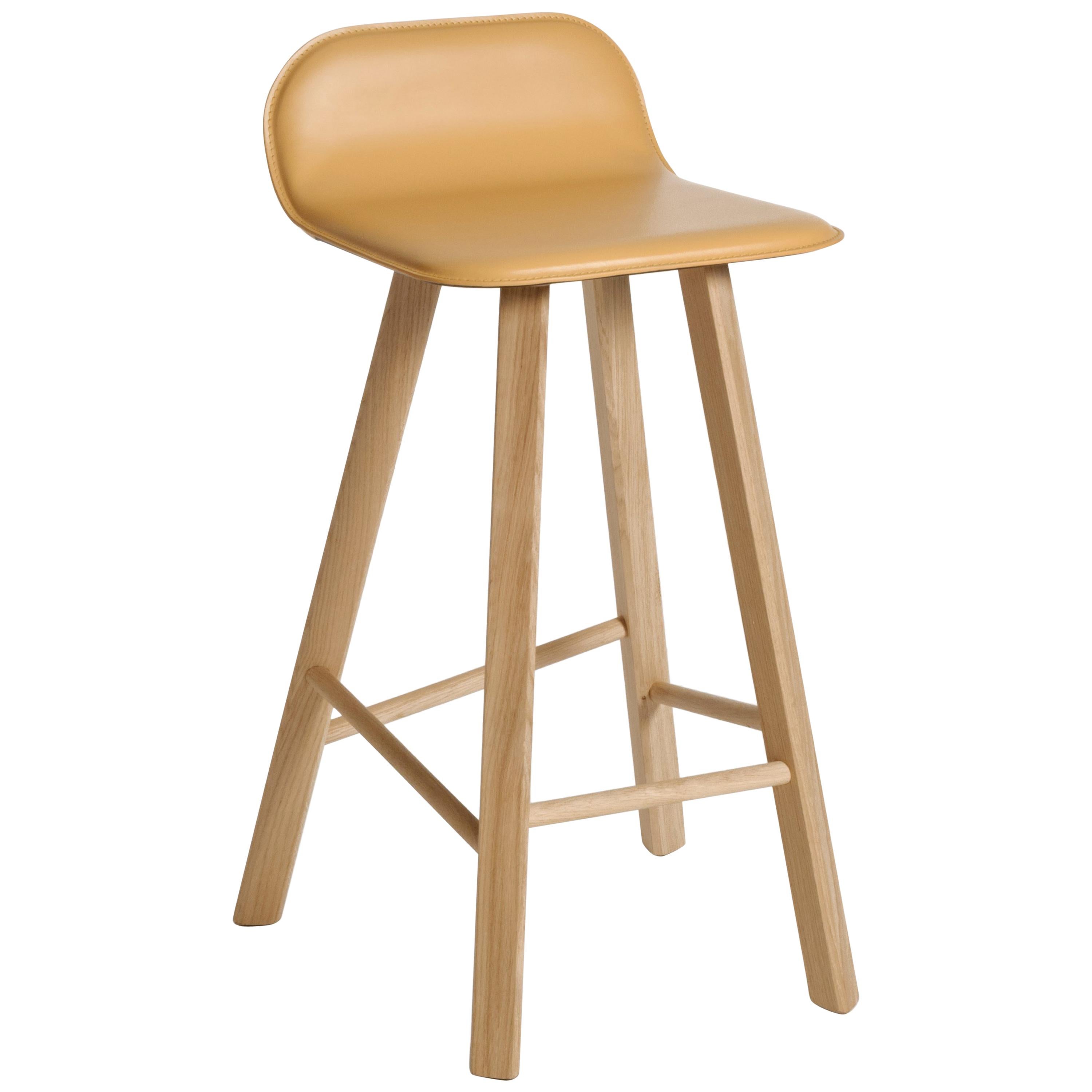 Tria Stool Leather by Colé, Minimalist Design Icon Inspired to Graphic Art