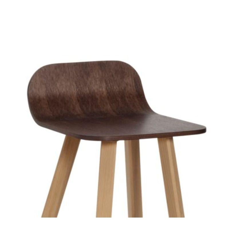 Contemporary Tria Stool, Low Back, Coffee by Colé Italia For Sale