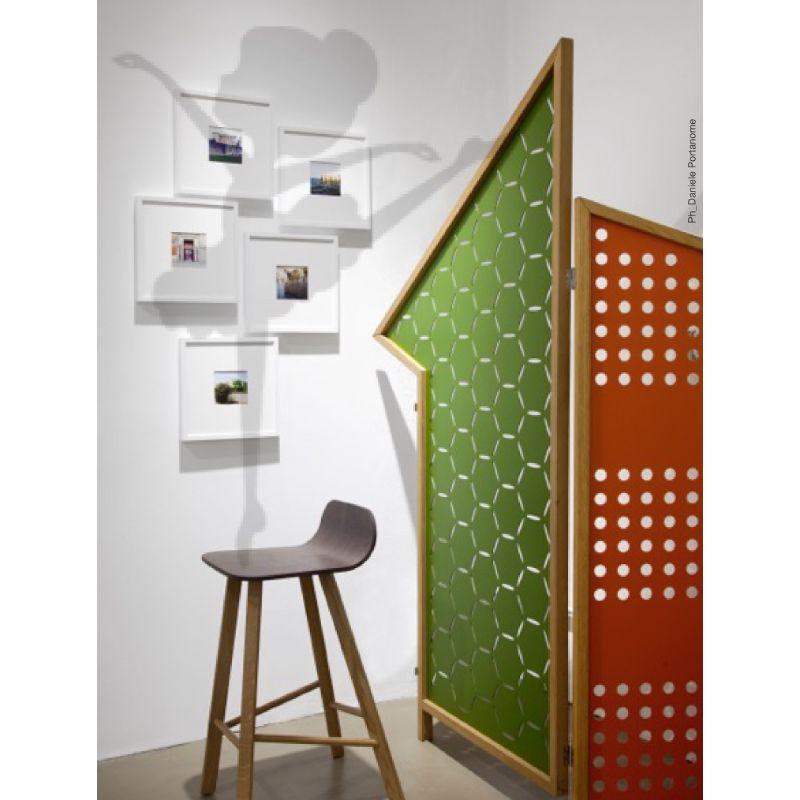 Taburete Tria, respaldo bajo, cuero negro by Colé Italia Siglo XXI y contemporáneo en venta