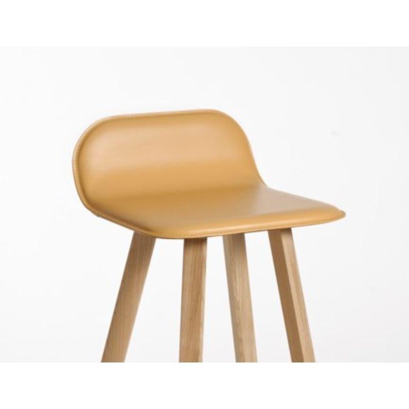 Other Tria Stool, Low Back, Natural Leather by Colé Italia For Sale