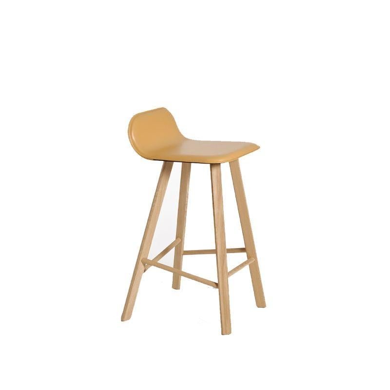 Taburete Tria, respaldo bajo, cuero natural by Colé Italia Cuero en venta