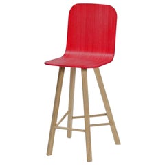 Tabouret Tria, Tapparelle à haut dossier rouge par Colé Italia