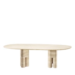 Tria Travertine Marble Dining Table by Lorenza Bozzoli
