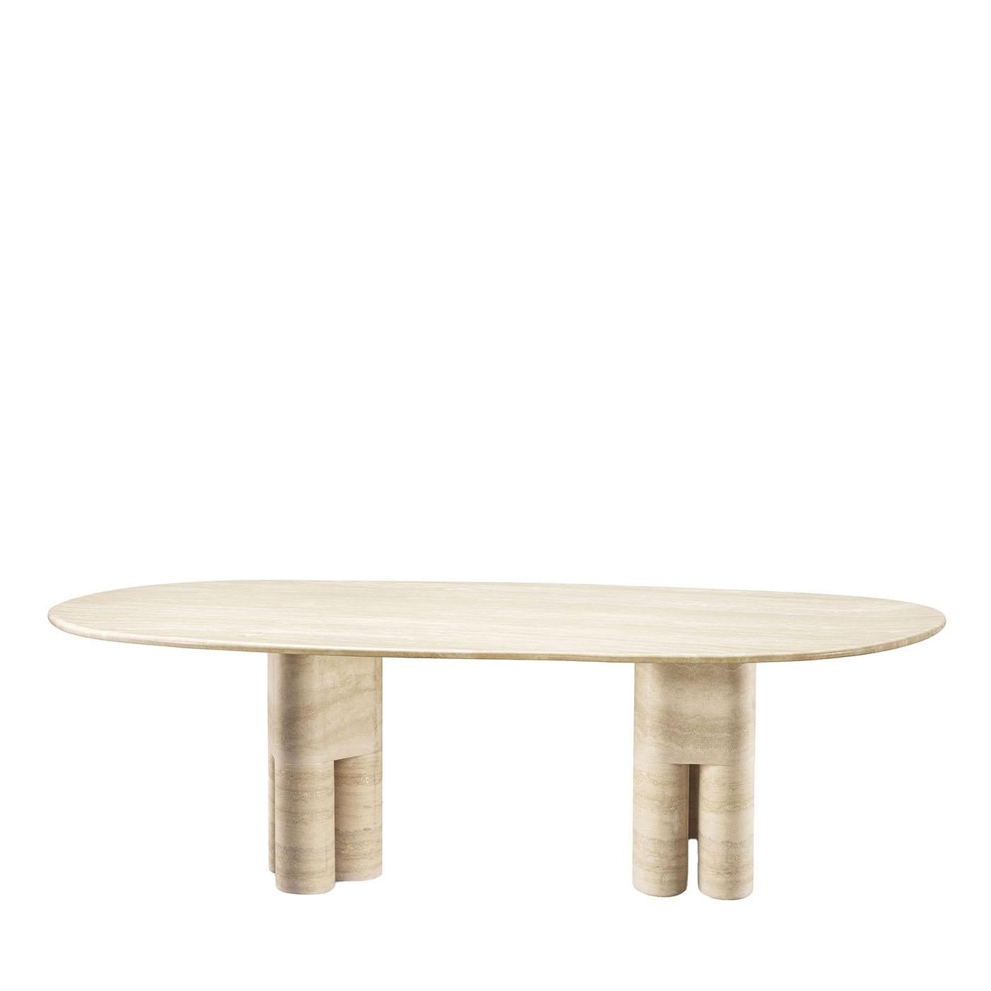Table de salle à manger en marbre travertin TRIA par Lorenza Bozzoli Neuf - En vente à Milan, IT