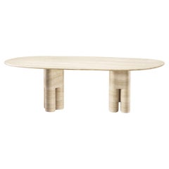 Tria Travertine Marble Dining Table by Lorenza Bozzoli