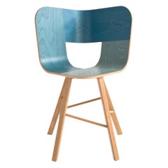 Sedia a 4 gambe Tria Wood, Denim di Colé Italia