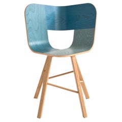 Tria Wood 4 Legs Chair, Denim by Colé Italia