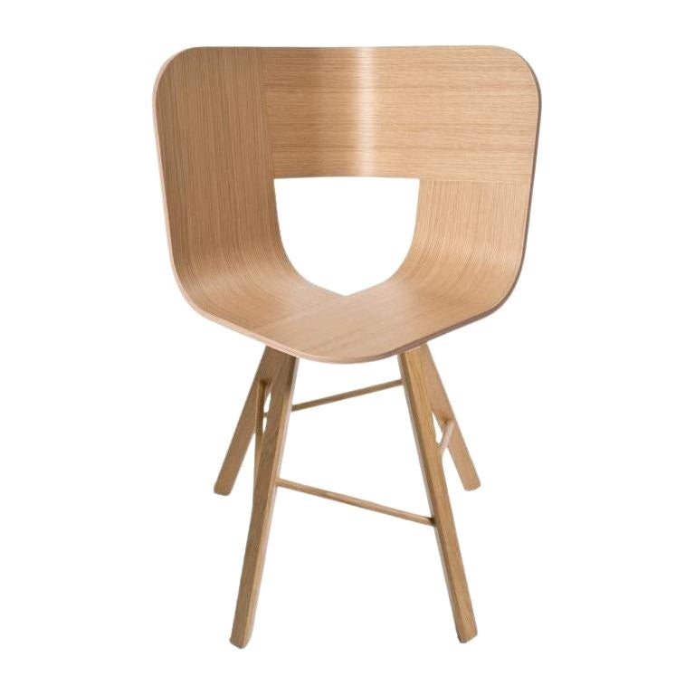 Tria Wood 4 Legs Chair, Natural Oak by Colé Italia For Sale