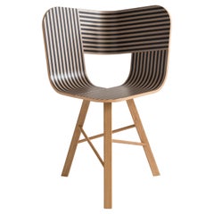 Tria Wood Chair, Stripes Veneered Coat, Solid Oak Legs Contemporary Design Icon