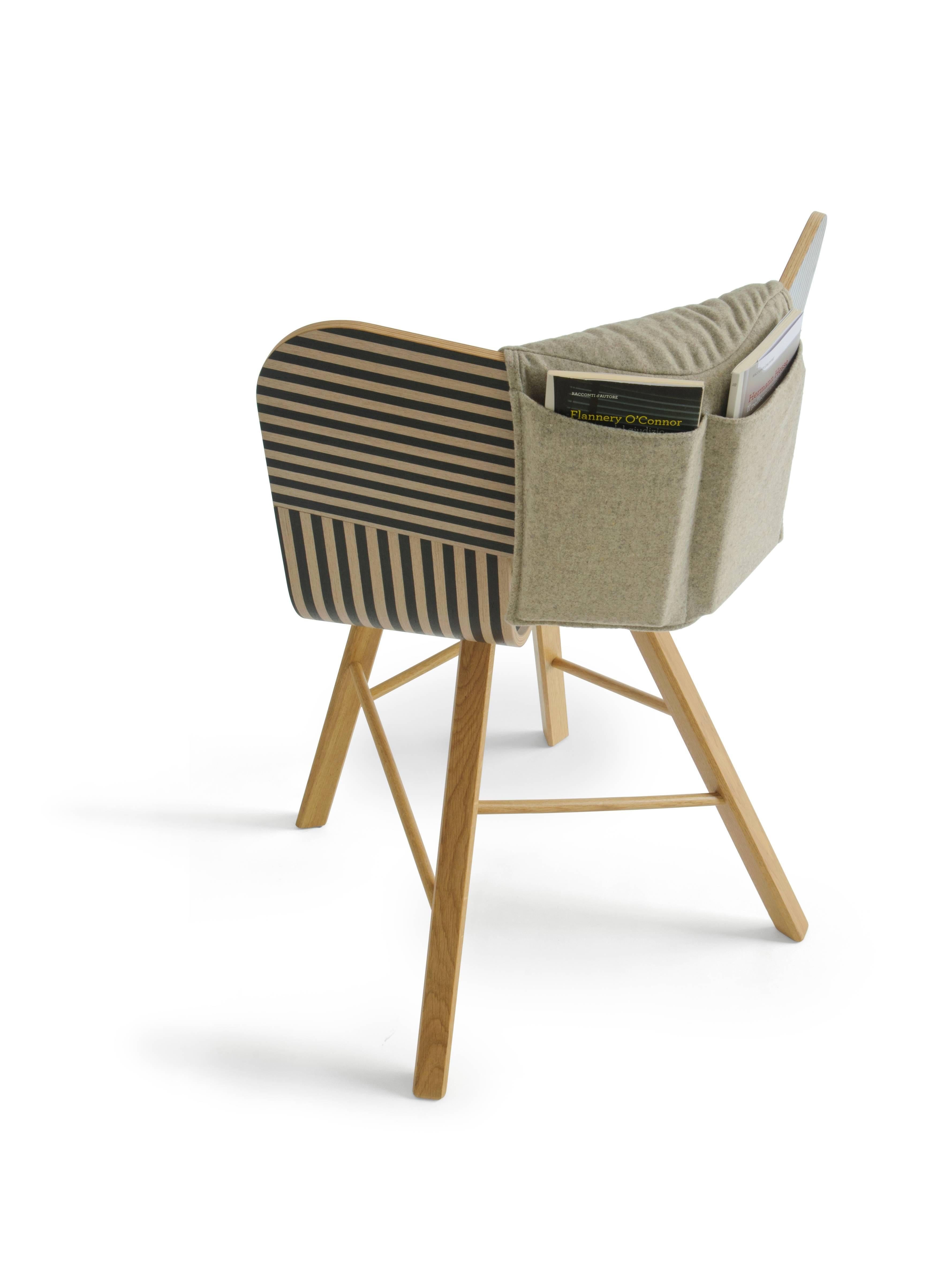 Silla Tria Wood Four, Capa Chapeada en Denim, Icono de Diseño Inspirado en el Arte Gráfico en venta 1