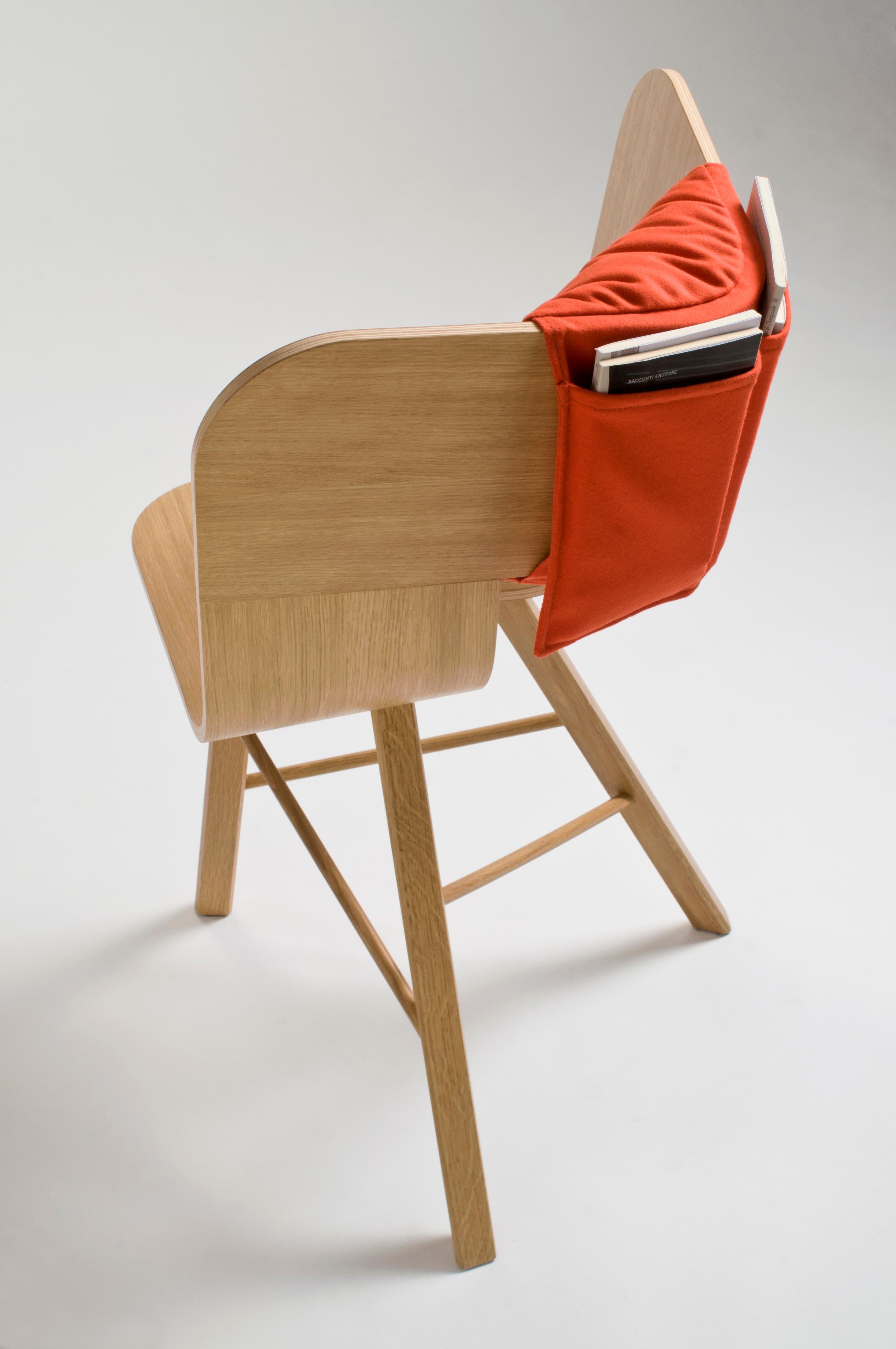 Tria Wood Chair, Natural Oak, Design Icon Inspired to Graphic Art For Sale 1