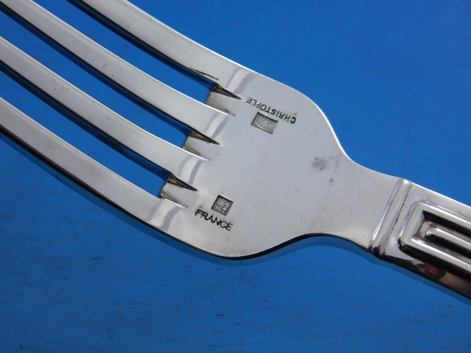 Triade by Christofle France Silverplated Flatware Set 12 Service 96 pcs Dinner In Excellent Condition For Sale In Big Bend, WI