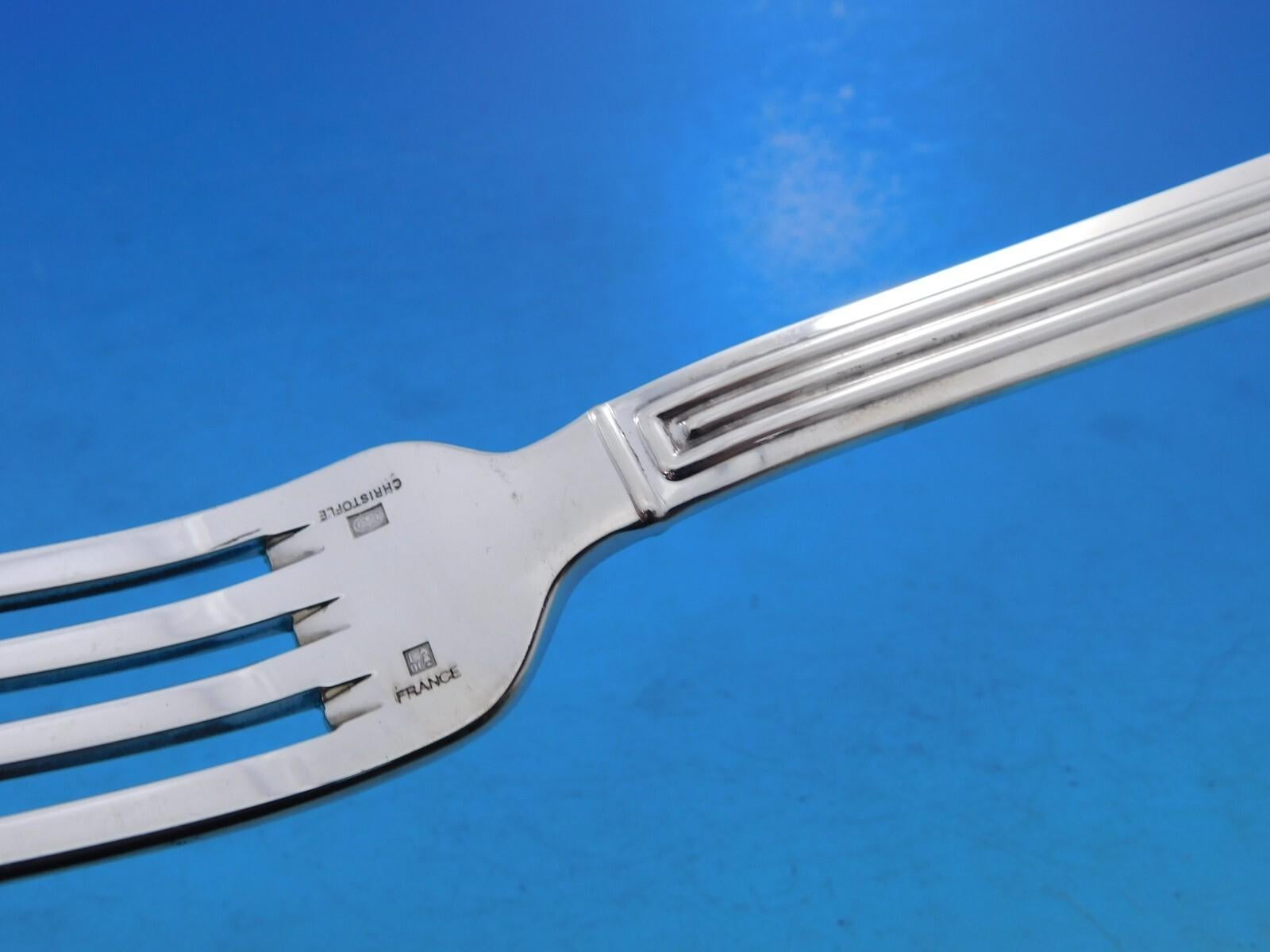 20th Century Triade by Christofle France Silverplated Flatware Set 12 Service 96 pcs Dinner For Sale