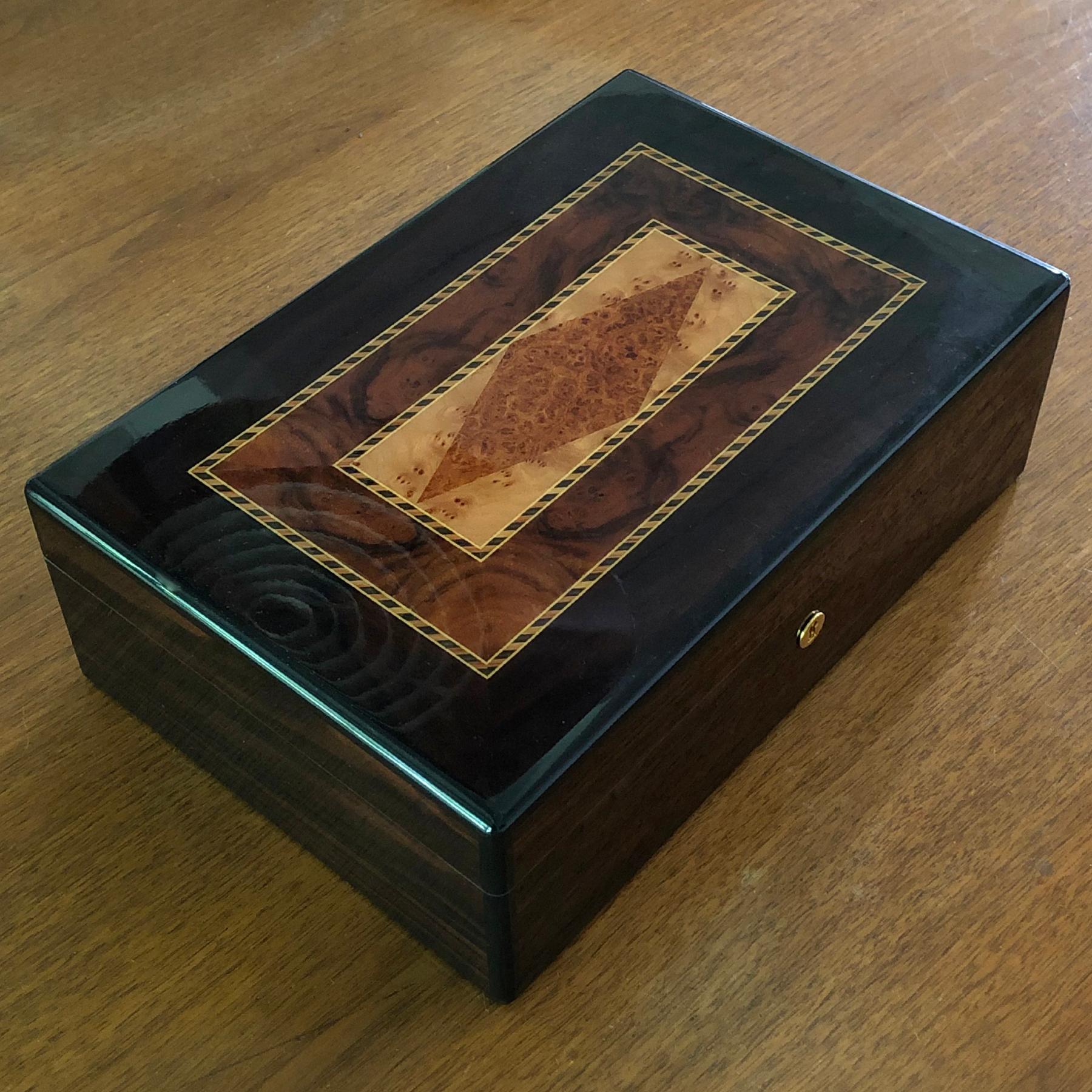 Triade Cigar Humidor with Marquetry Top 2