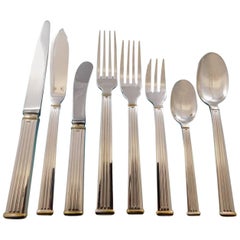 Triade Gold by Christofle France Silver Plated Flatware Set Service 83 Pieces