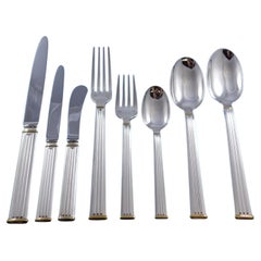 Triade Gold by Christofle France Silverplated Flatware Set Service 66 pcs Dinner