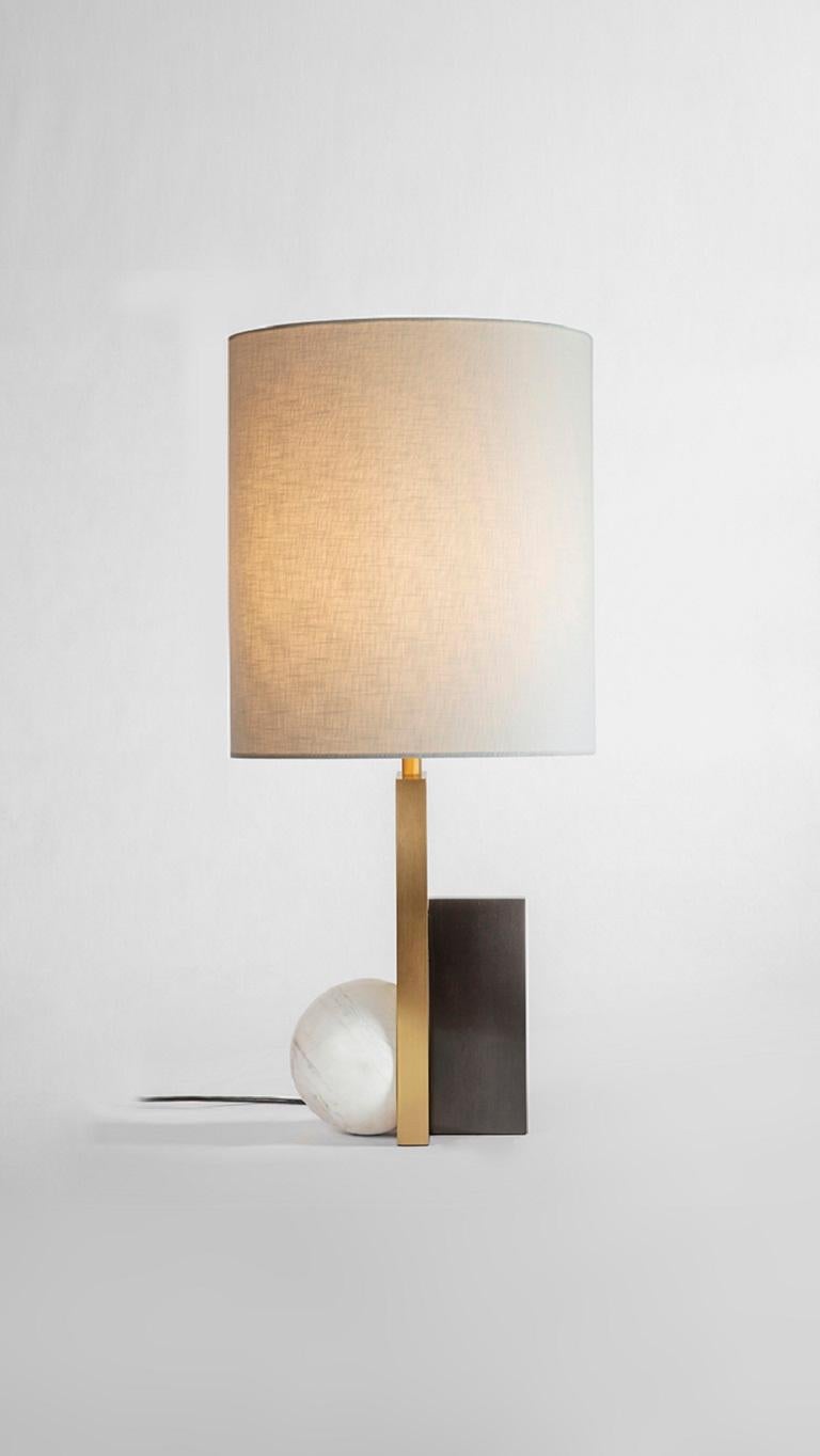 Brushed Triadic Table Lamp by Square in Circle For Sale