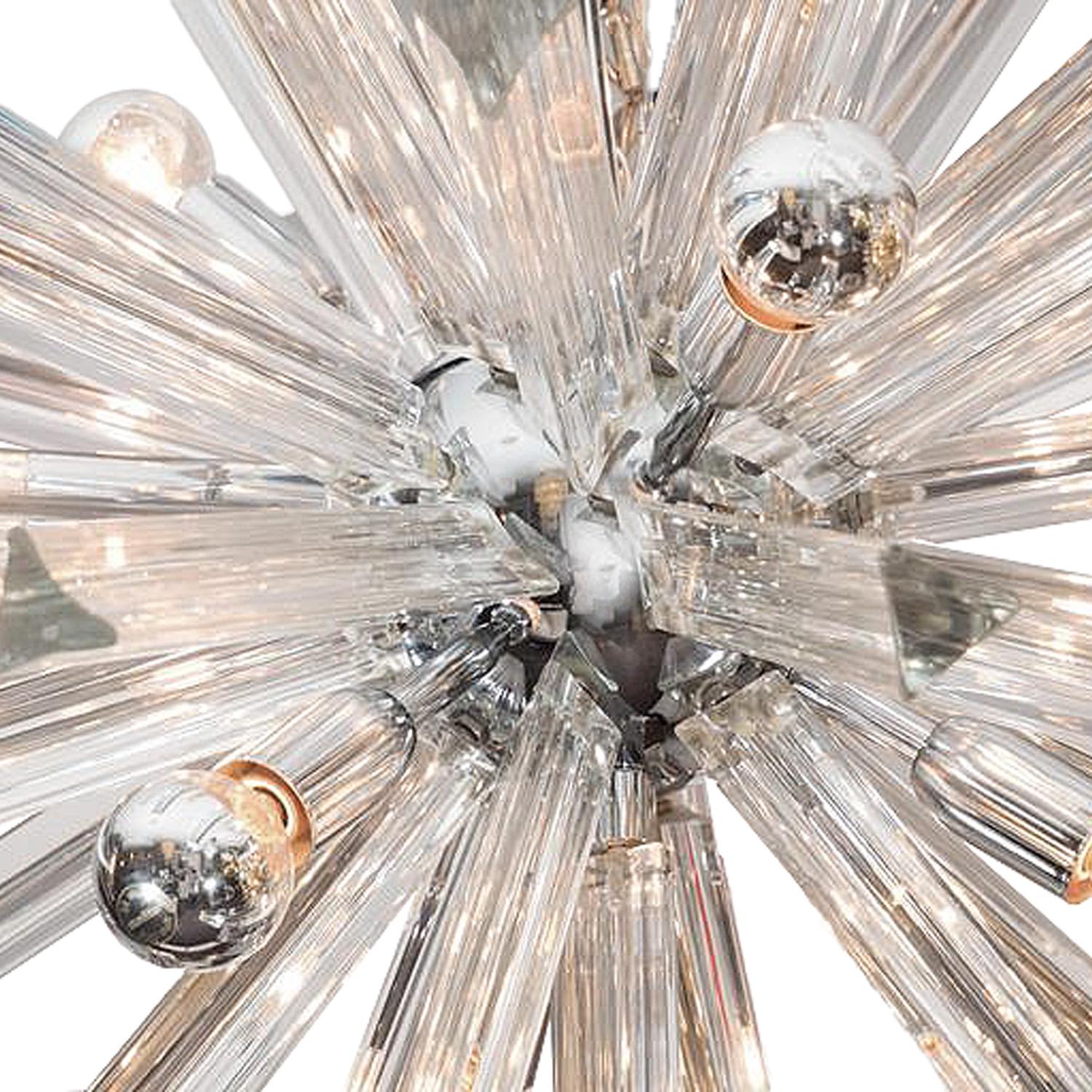 Triadri crystal rod sputnik-style chandelier in chrome. Italy 2017. This is a very chic fixture.

Customization of dimensions and finish available. Lead time 5-6 weeks.