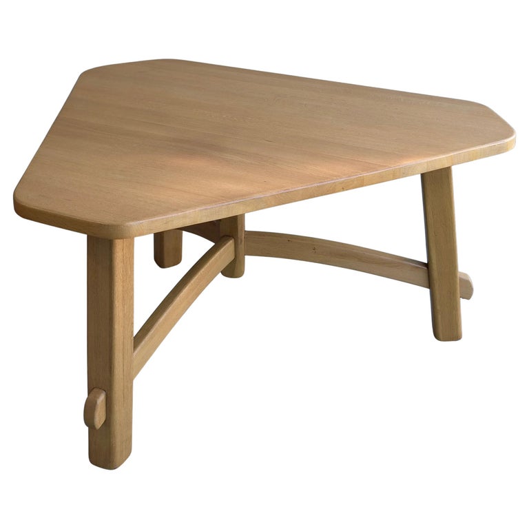 Triangel Solid Oak Dining Table in Style of Pierre Chapo, France, 1960's For Sale 7