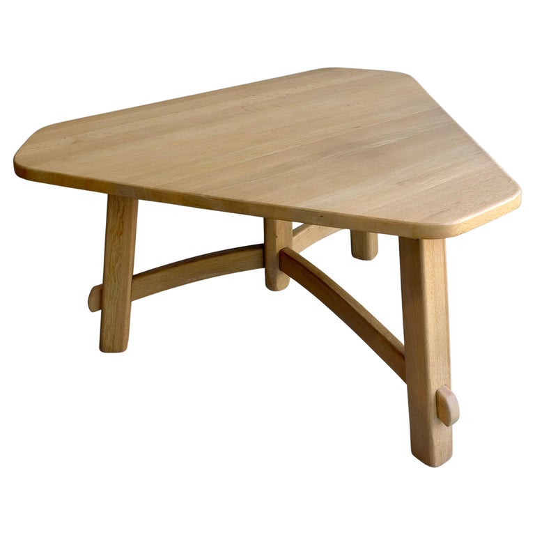 Triangel Solid Oak Dining Table in Style of Pierre Chapo, France, 1960's For Sale 8