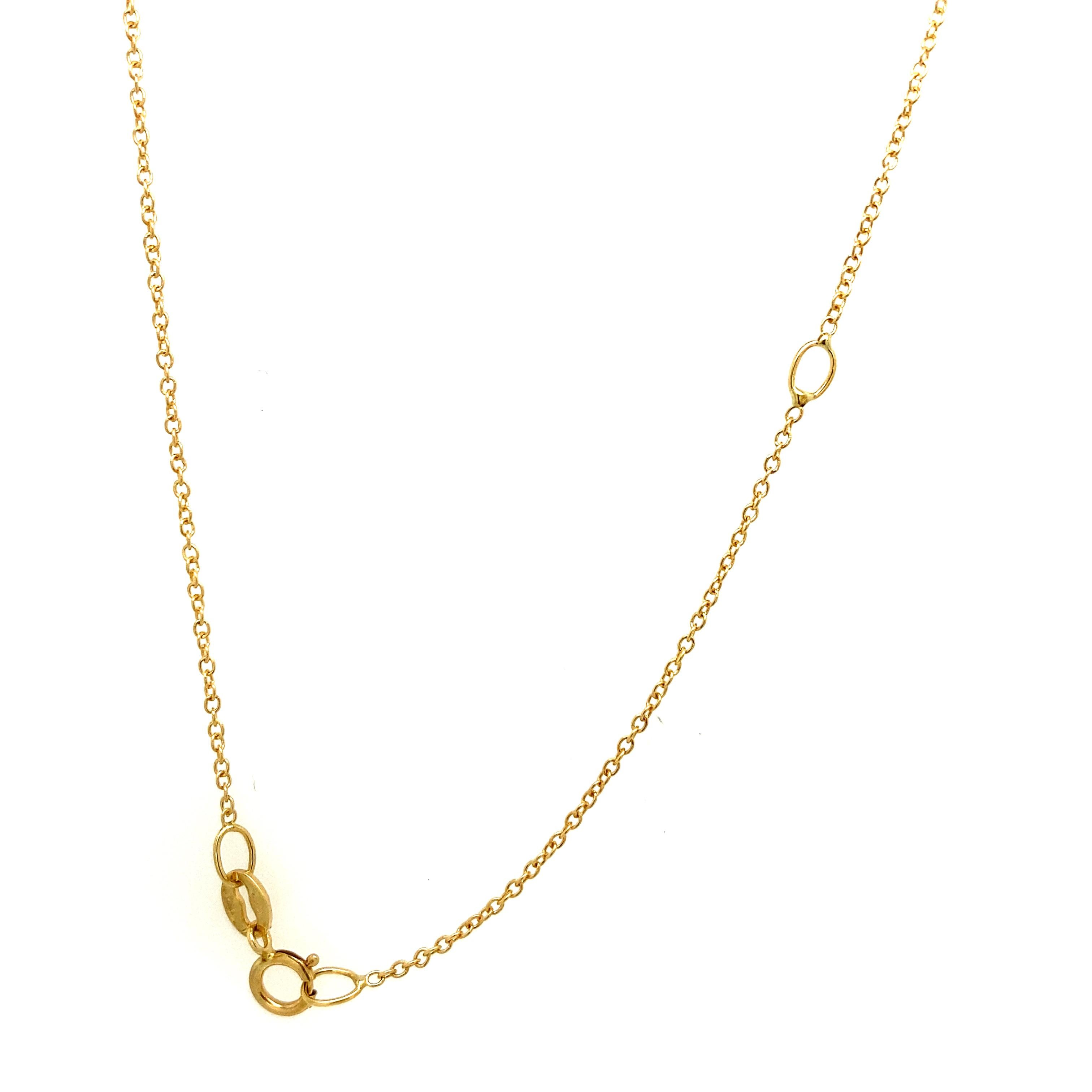 Round Cut Triangle 3-Stone Diamond Pendant Set in Yellow Gold on Gold Chain