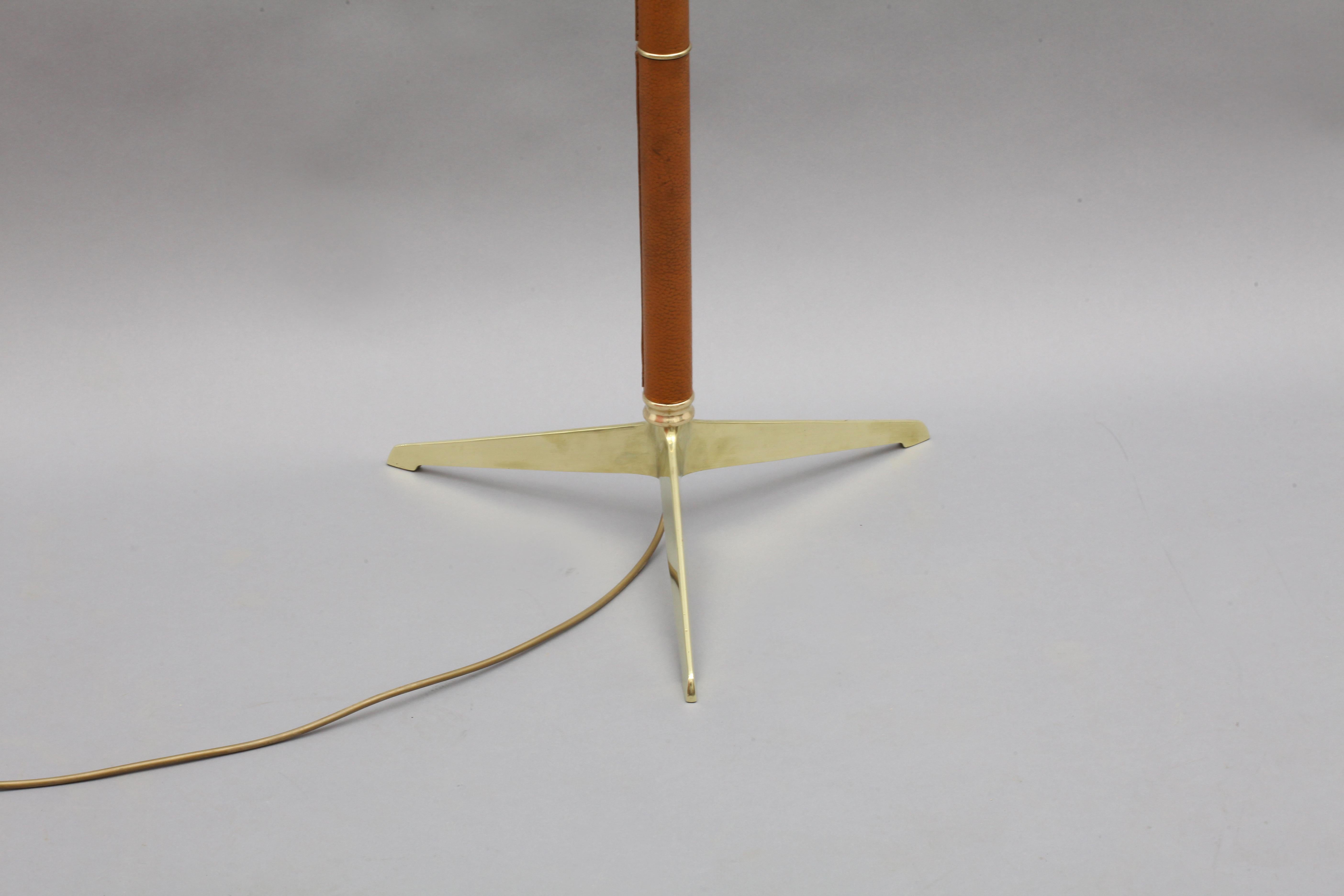 Mid-Century Modern Triangle Base Floorlamp Italy 1950 Attributed Arredoluce For Sale