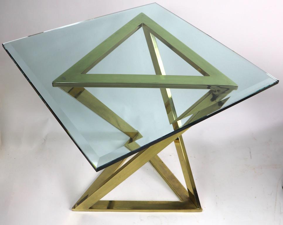 Triangle Base Table Attributed to Milo Baughman 2