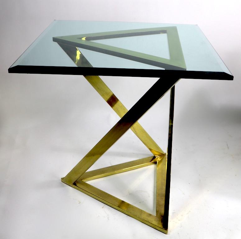 Beveled Triangle Base Table Attributed to Milo Baughman