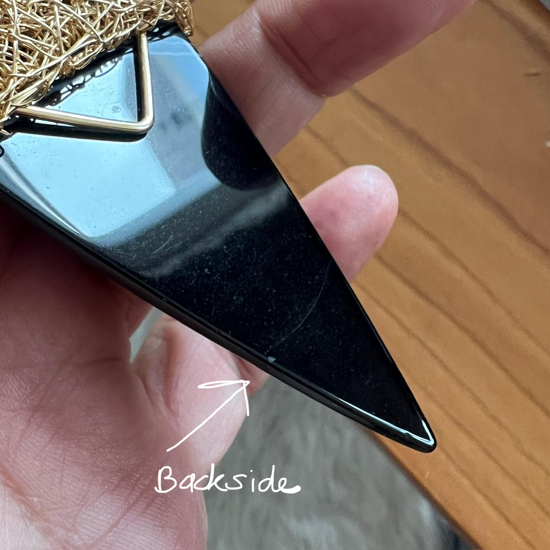 Collar triangular de ágata negra de cóctel o de fantasía en venta 12