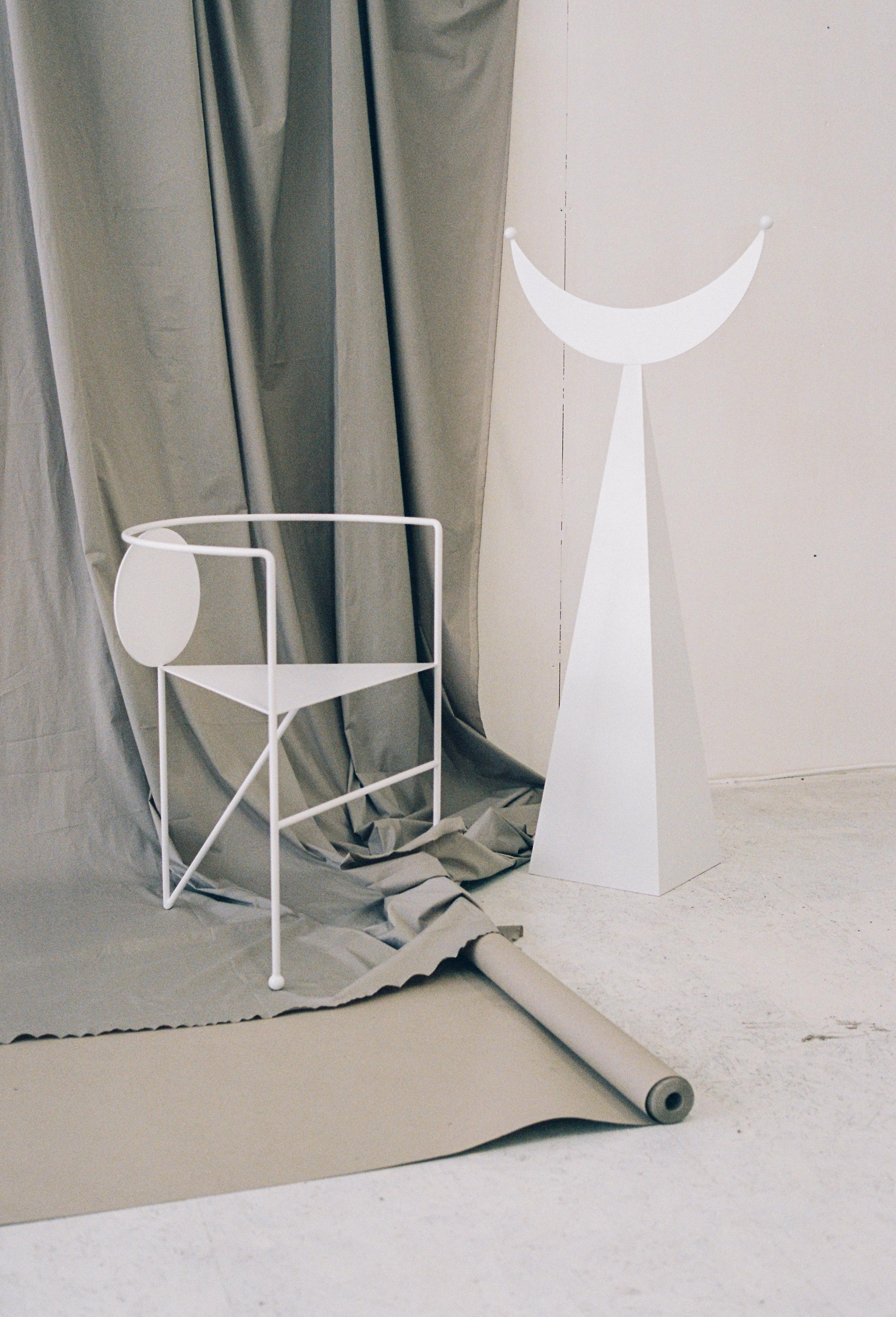 Steel Triangle Chair by Nazara Lazaro For Sale