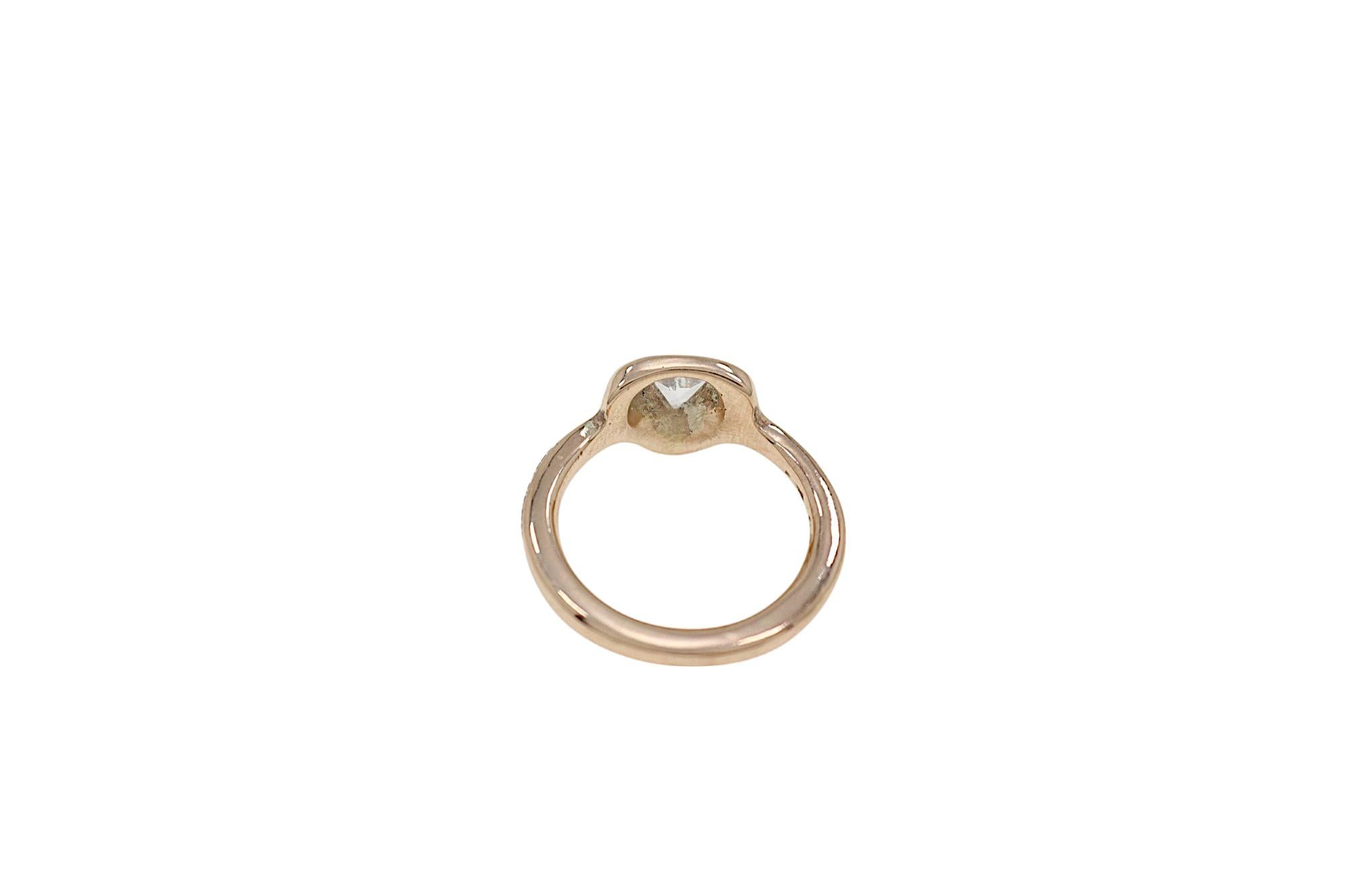Triangle Cut White Diamond Rose Gold Engagement Ring Botta Gioielli Italy in vendita 3