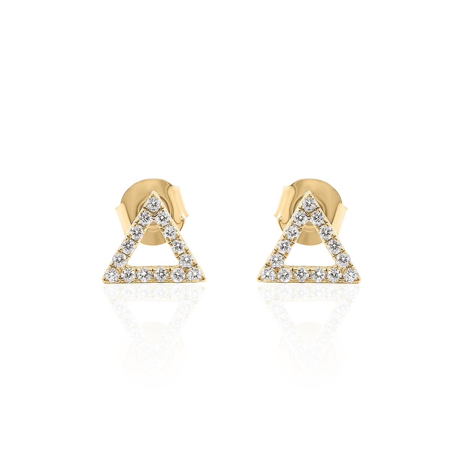 Contemporary Triangle Diamond Earrings 14K, White, Yellow, and Rose Gold