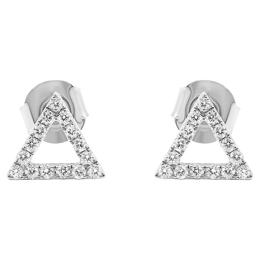 Triangle Diamond Earrings 14K, White, Yellow, and Rose Gold