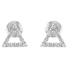Triangle Diamond Earrings 14K, White, Yellow, and Rose Gold